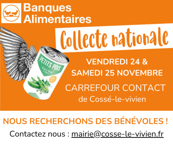 Collecte banque alimentaire à Cossé-le-Vivien