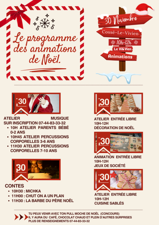 programme animations noel