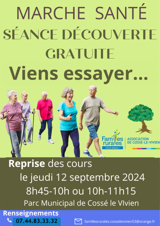 marche santé Familles Rurales Cossé-le-Vivien